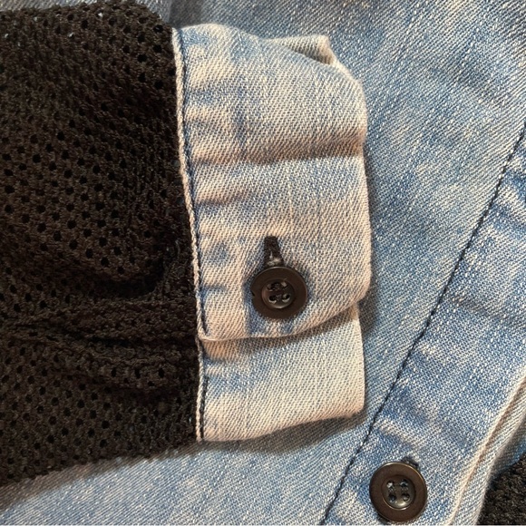 Davi & Dani Mesh sleeve Jean blouse - Picture 5 of 6